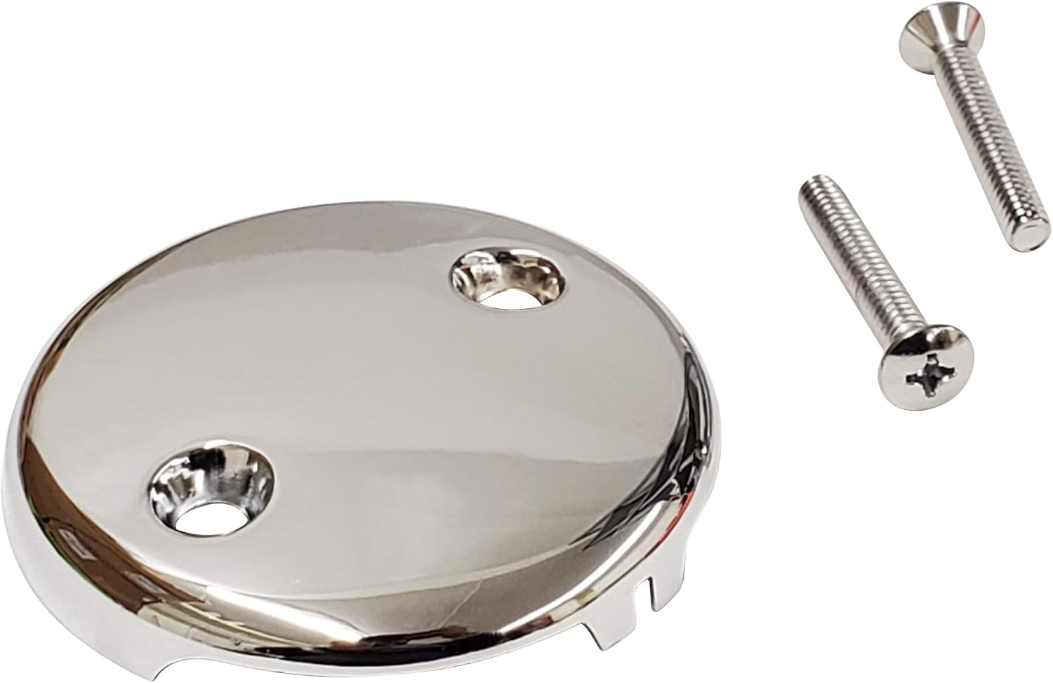 Universal Bathtub Drain Two Hole Overflow Face Plate Chrome Polished - - 