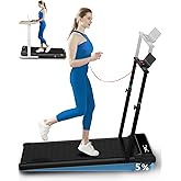 Ueadcm Walking Pad with Adjustable Handle Bar, Walking Pad Under Desk Treadmill with Remote Control and LED Display, 3 in 1 Foldable Treadmill for Home and Office, 2.5 HP Walking Pad with Incline