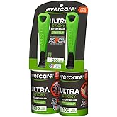 Evercare Pet Hair Lint Rollers All Purpose Use 100 Easy-Tear Sheets Per Roll Reusable Sticky Roller Pets Cat &amp; Dog Hair Remover Contoured Handle for Furniture Clothing &amp; Cars, Set of 2, Green