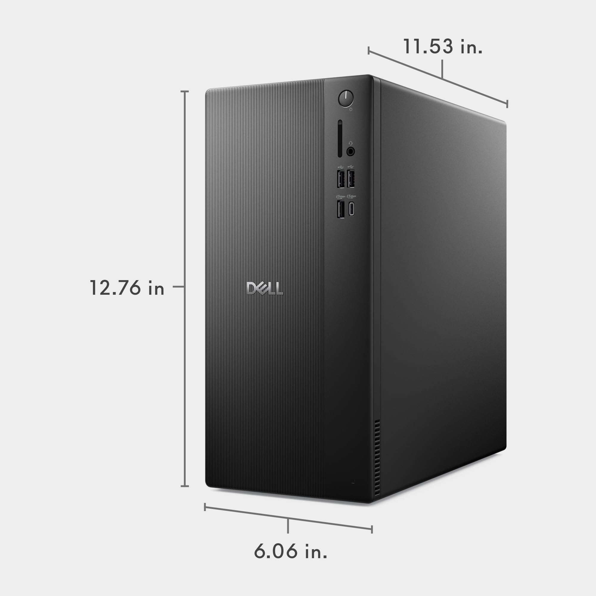 Dell Tower Desktop ECT1250 - Intel Core Ultra 7-265 Processor, Intel UHD Graphics, 32GB DDR5 5600MT/s Memory, 1TB M.2 SSD, 3.0 SD Card Reader, Wired Keyboard and Mouse, Basic Onsite Service