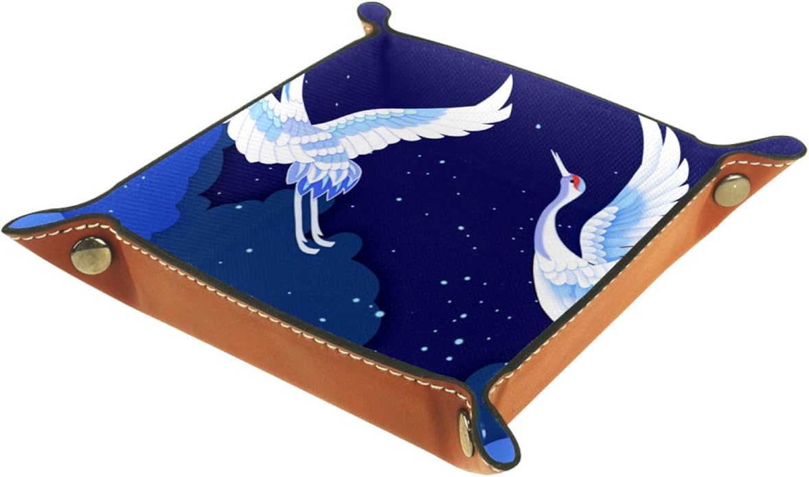 Caja de almacenamiento pequeña, bandeja de valet para hombre,Grulla