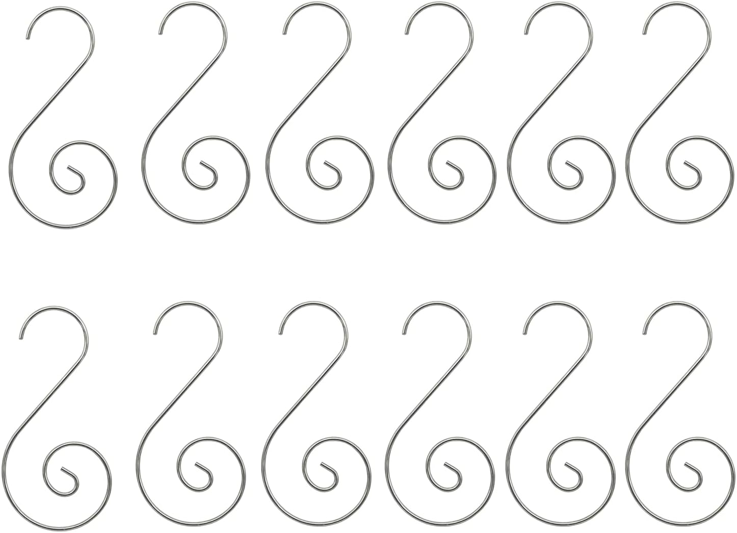 Ornament Hooks - Christmas Ornament Hooks Decorative Iron Wire Hanger S Shape for Christmas Tree Home Decoration 100 Piece (Silver)