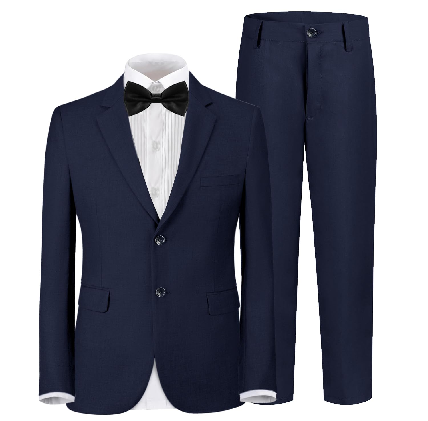 Photo 1 of Yavakoor Suits for Boy Formal Tuxedo Slim Fit Outfit Navy Blue Wedding Dress Set for Boys Size 10