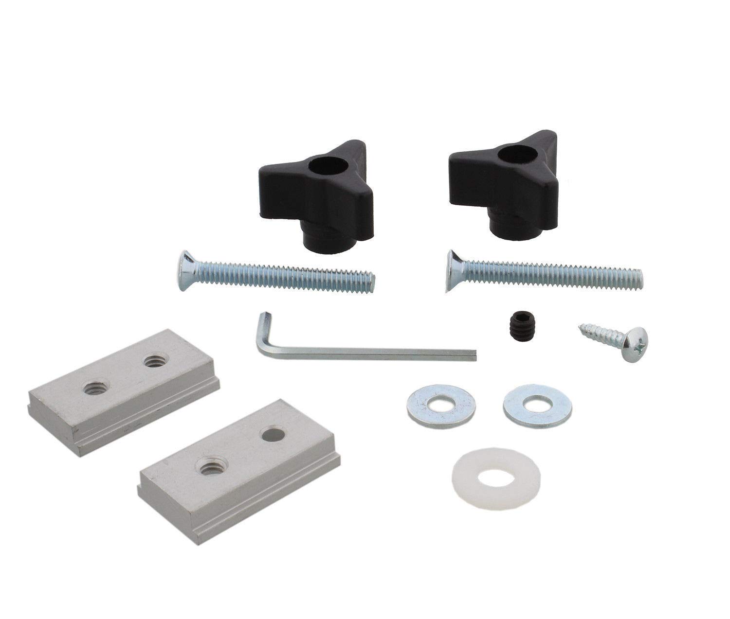12 pc Miter Slot Fixture Jig Kit for T Track Featherboard Stop for Table Saw, Router Disc, Sander Jig to Secure Featherboards, Clamps or Any Fixture to Miter Gauge