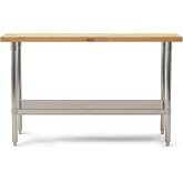 John Boos JNS10 Maple Top Work Table, 1-1/2" Thick, Galvanized Steel Legs and Lower Shelf, 35" Height x 30" Width x 60" Length