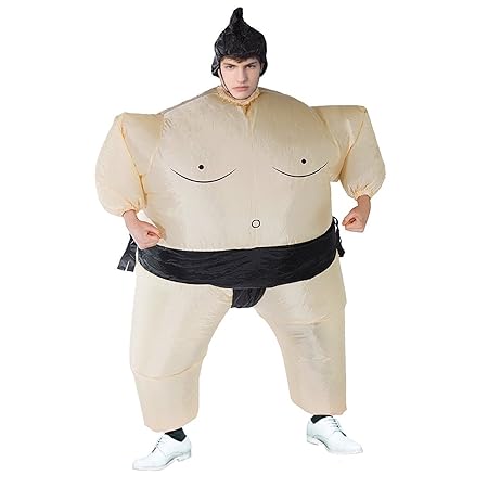 THEE Aufblasbares Kostüm Japan Sumo Ringer T-Rex für Halloween Karneval Fastnacht Fasching Kostüm Erwachsenenkostüm Fatsuit F