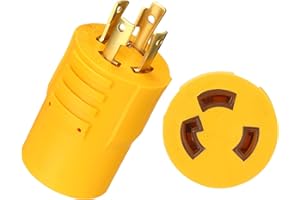 Kanayu Generator Welder Adapter Compatible with NEMA L14-30P to L6-30R, 30A 4 Prong Male Plug to 30A 3 Prong Locking Female Outlet Receptacle Generator Welder Dryer EV Charger Power Cord Adapter