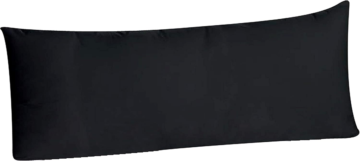 Luxury Egyptian Cotton 400 Thread Count Percale Body Pillowcase fits 20 x 54 Inch Body Pillow, Envelope Closure (Qty. 1 Black): Home & Kitchen