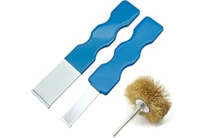 KTTOOL Carbide Scraper Set - 3Pcs Carbide Gasket Scraper for Metal and Automotive, 1-1/4 Inch and 5/8 Inch with Exclusive Glue Removal Grinding polishing Cleaning Brass Wire Wheel Brush