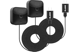 OLAIKE Weatherproof Power Micro USB Cable with Charger Adapter(2 Pack) for Blink Outdoor Indoor 3rd GenCamera & Blink XT/XT2 Camera,16ft/5m Long Cord Power Continuously Supply for Blink Camera, Black