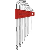 PB Swiss Tools Safety Hex Key L-Wrench Set PB 3212.LH-10 CN | 100% Swiss Made | 9-Piece Allen Set Size 1.5-10 mm with Ball End, in Practical Holder