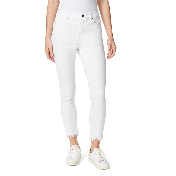 FRAYED JEANS WOMEN’S HIGH RISE ANKLE SKINNY STANDARD,...