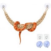 Ball Python Tank Accessories Snake Climbing Rope with Suction Cups &amp; Hooks | Natural Beige 29-Inch Braided Rope Bridge for Climbing Resting &amp; Habitat Decor for Corn Snakes Geckos &amp; Lizards