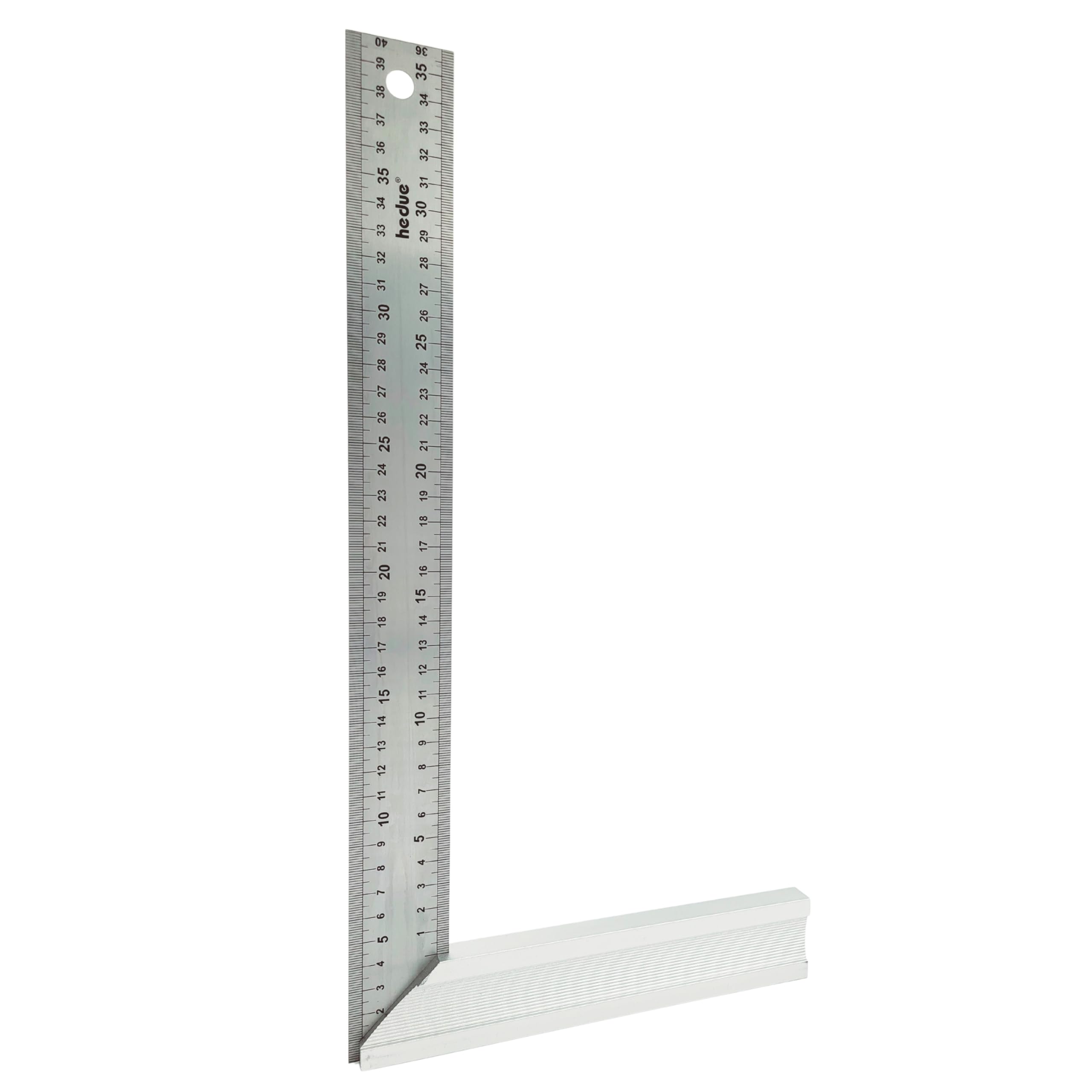 hedue® Try Square 40 cm - Heavy-duty aluminium 45 degree carpenters square tool for carpentry and locksmith work
