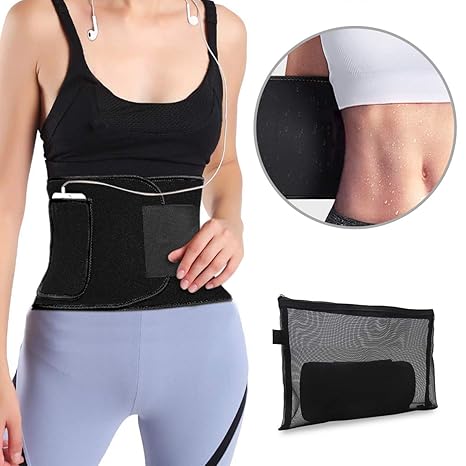 Youtec Waist Trimmer Neoprene Sweat Waist Trainer Belt Stomach Wrap For Weight Loss Workout Slimming Band Velco Adjustable Belly Fat Burners Sweat