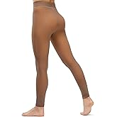 Fleece Lined Tights Footless Women Sheer Warm Pantyhose Leggings Toeless Fake Translucent Thermal Thick Winter No Feet Tights