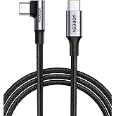 UGREEN Right Angle USB C to USB C Cable, 100W Type C 90 Degree Fast Charging Cable Compatible with iPhone 17/17 Air/17 Pro/16, MacBook Pro 2022, iPad Pro 2022, Dell XPS, Samsung Galaxy S25/S24, 10FT