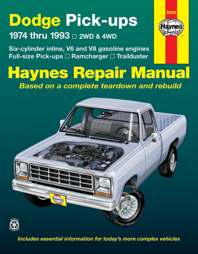 Dodge Ramcharger & Trailduster Full-Size Pick-Ups 1974 Thru 1993 Haynes Repair Manual: 1974 Thru 1993