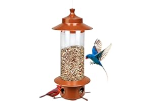 LYKENTOR Bird Feeder for Outdoors: Squirrel Proof Bird Feeders, Gravity Sense Squirrel Proof Wild Birdfeeder for Finch Cardinal Chickadee, 4.8LB Large Capacity Hanging