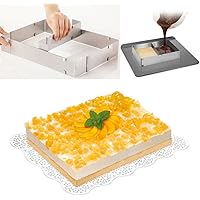 Pormasbenzer Cake Pan Rectangle Stainless Steel Adjustable Flexible Scalable Cake Tiramisu Mousse Bread Pastry Baking Mould R