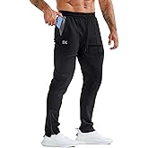 BROKIG Mens ZeroArmor Workout Running Jogger Sweatpants,Stretch Double Ankle Zipper Gym Pants Fitted Sweat Pants Pocket
