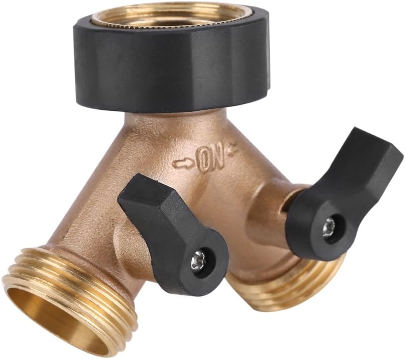 Hose Tap Connector Splitter, Brass Water Tap Adapter 2 Way Y Shape 3/4 Hose Connector for Garden Irrigation(European Standard 3/4) - Image 5