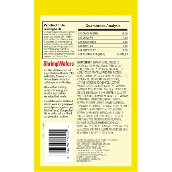TETRA SHRIMPWAFERS COMPLETE DIET FOR CATFISH AND LOACHES 3 OUNCE