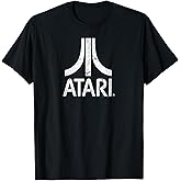 Atari White Distressed Retro Gaming Logo T-Shirt