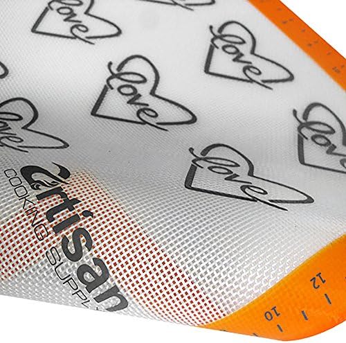 Silicone Nonstick Baking Mats, 2 Pack, With Measurements | FREE Recipe eBook by Artisan Cooking Supply | Nontoxic, Reusable for Healthy Baking Without Fats | Add to Cart Now