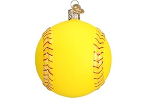 Old World Christmas 2020 Softball Glass Blown Ornament for Christmas Tree, Handcrafted Holiday Decoration, Sport Collection