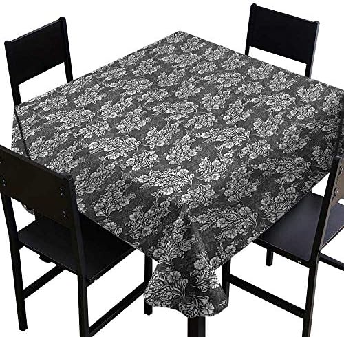 home1love Damask Stain Resistant Square Tablecloth Flower Bouquets Bridal Table Cover for Kitchen Dinning Tabletop Decoratio 70 x 70 Inch