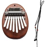 Uenhoy Mini Wood Kalimba Thumb Piano 8 Keys Finger Thumb Piano, Oval | Musical Instruments, Portable Wooden Mbira Finger Piano for Piano Beginners