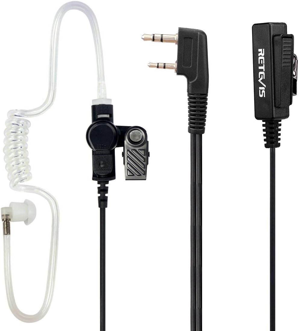 Retevis 2 Pin Walkie Talkie Earpiece with Mic, Covert Acoustic Tube Headset, Radio Earpiece - Image 4