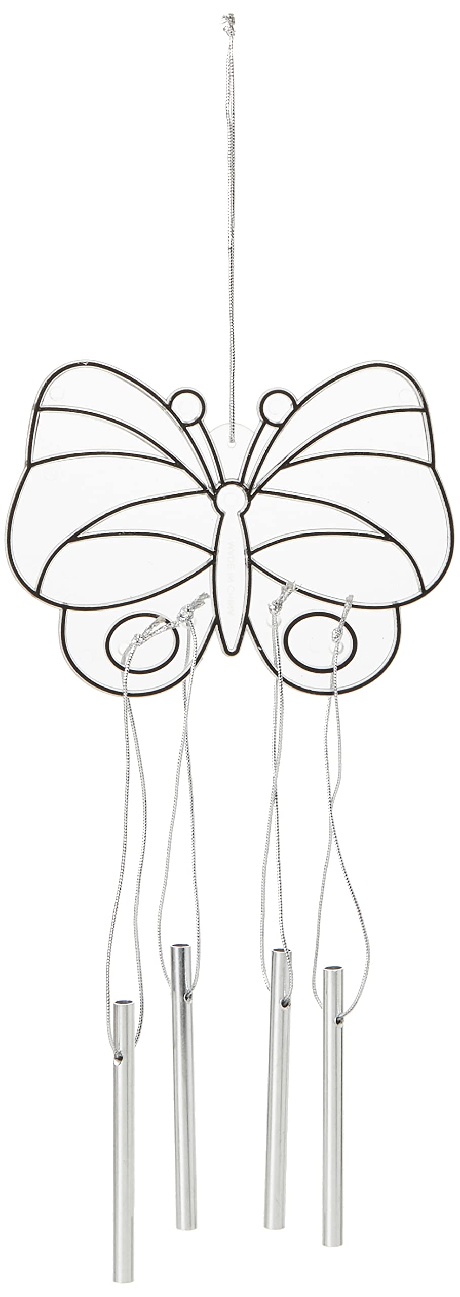 Baker Ross EF779 Butterfly Suncatcher Windchimes Craft Set for Kids to Decorate — Novelty Toys for Children, Perfect Party, Loot or Prize Bag Filler (Pack of 3)