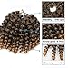 3 Pcs Wand Curl Crochet Hair Extensions Ombre Braiding Twist Hair Synthetic Jumpy Wand Curly Twist Braids Hair 8 Inch 20strands T27#
