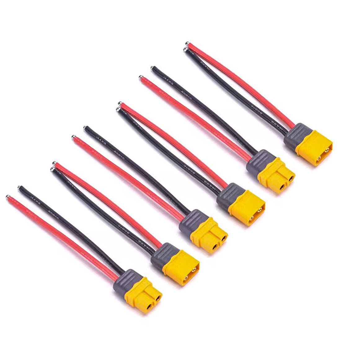 3 Pairs XT60H XT60 Plug Male Female Connector with 12awg Silicone Wire 3.93 inch for RC Lipo Battery FPV Racing Drone