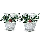 BANBERRY DESIGNS Holly and Berry Candles - Set of 2
