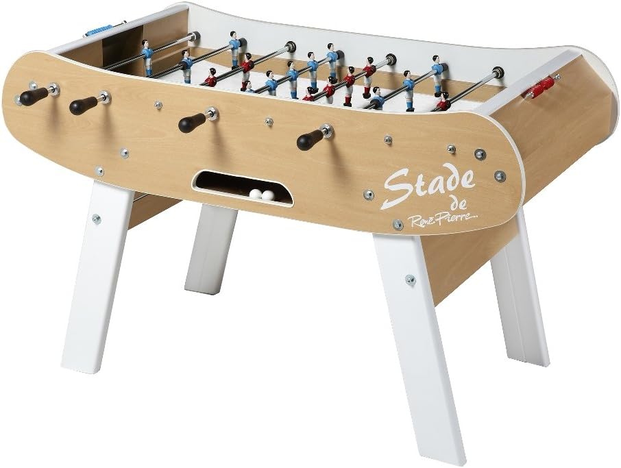René Pierre Foosball Table - Le Stade. Designed with Safety Telescoping Rods with Ergonomic Handles and Single Goalies