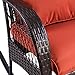 Tangkula Wicker Rocking Chair Outdoor Porch Garden Lawn Deck Wicker Rocker Patio Furniture w/Cushion (Colourful Cushion)