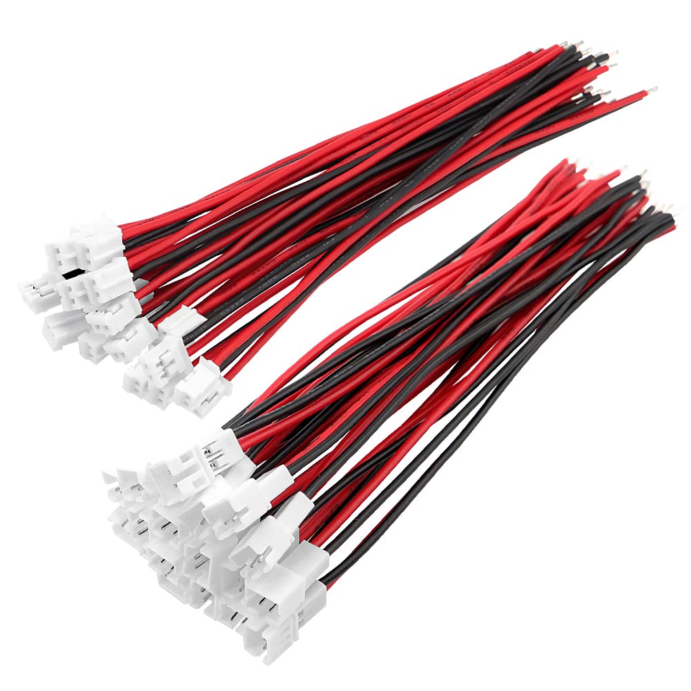 YIXISI 20 Pairs JST-PH 2.0 Plug Connector, 2-Pin Male Female Plug Connector Cable