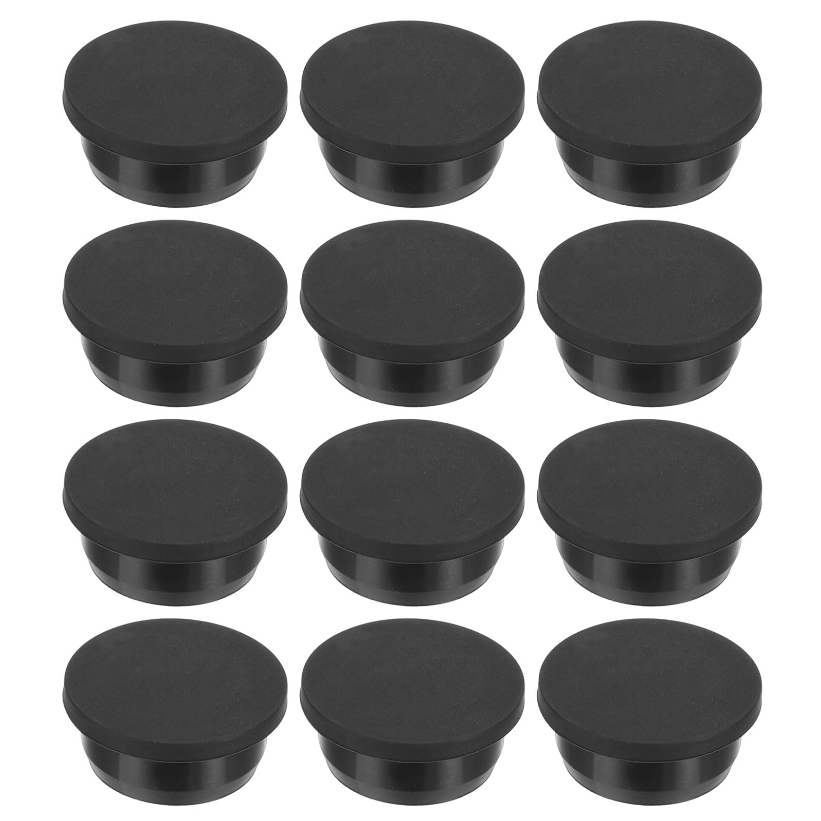 PATIKIL 32.3mm Diameter Silicone Rubber Black Hole Plugs, 12 Pcs, 31-32mm Hole Size
