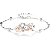 MOPOPOK Dolphin/Mermaid/Turtle/Killer Whale/Owl/Eye of Horus/Scottish Thistle/Moon Star Bracelet 925 Sterling Silver Birthday Christmas Gifts Bracelets for Women Mom Wife