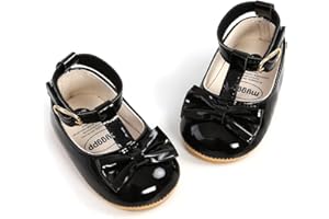 QWZban Baby Shoes Mary Jane Flats Non Slip Soft Sole Infant Toddler Sneakers First Walkers Party Christmas Dress Shoes