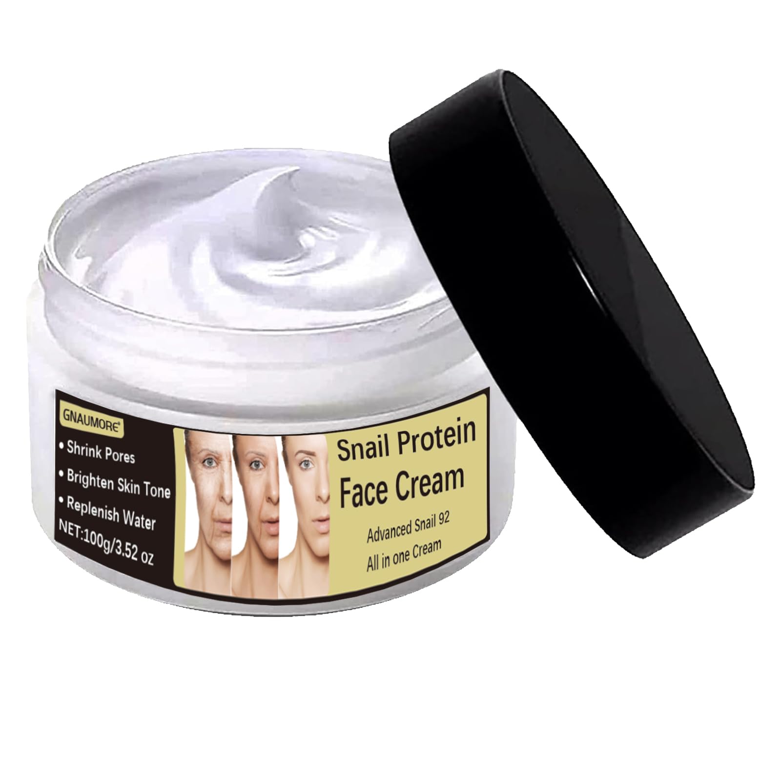 GNAUMORE Snail Mucin Repair Cream,Snail Secretion Moisturizer,Snail Cream,Advanced Snail 92 All in one Cream,for Firming, Moisturizing 100g, 1 g (Pack of 1)