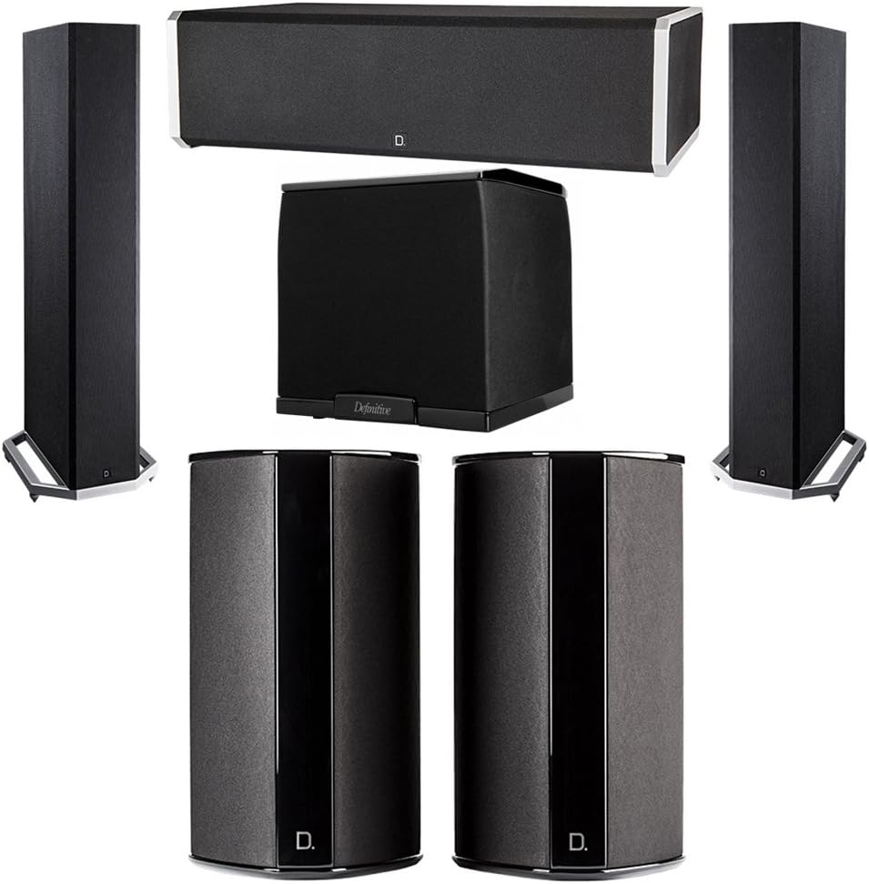 Definitive Technology 5.1 System with 2 BP9020 Tower Speakers, 1 CS9060 Center Channel Speaker, 2 SR9080 Surround Speaker, 1 Definitive Technology SuperCube 2000 Powered Subwoofer
