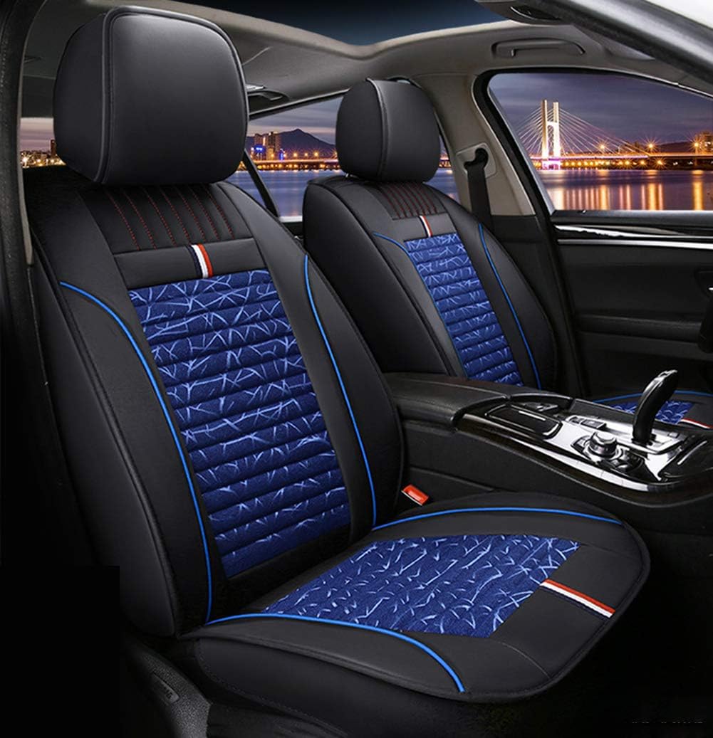 Fly YUTING Car seat Cover - Linen Cover - Leather, Fashion Style Camouflage Print, Waterproof Five-seat Four Seasons Universal Full car seat,Blue