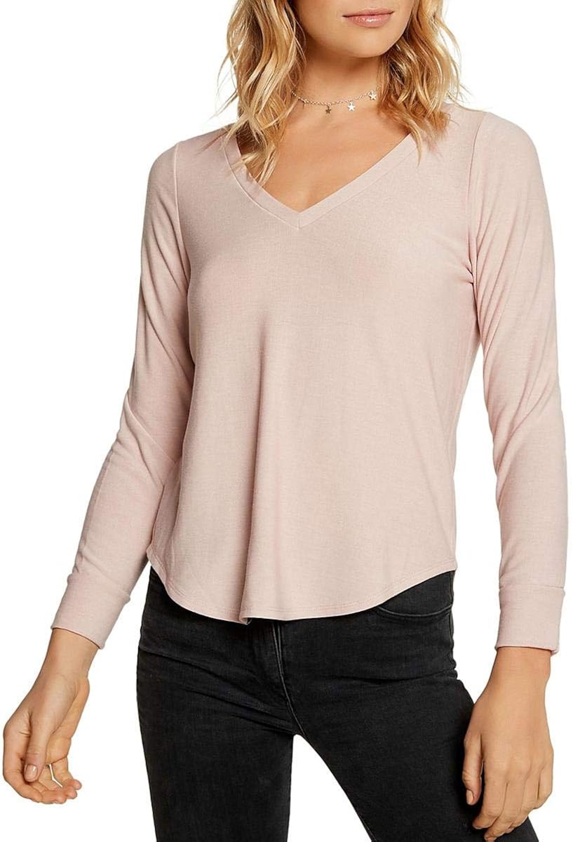 CHASER Womens VNeck Knit Top Clothing