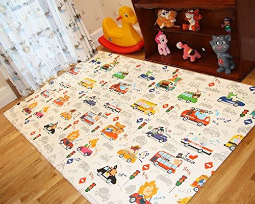 Babylynn baby play mat,kids play mat,infant play mat,foam mat,floor mat,play mat non toxic,play mat waterproof,large play mat,Creeping mat,playpen mat,activity mat (XL, Car Car)