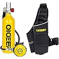OIOEEP Mini Scuba Diving Tank, 1L Dive Portable Lung Tank, 15-20 Minutes Underwater Breathing System for Underwater Exploration Emergency Rescue Diving Kit