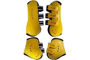 Wandrola Horse Boots Open Front Jumping Tendon Sport Boots, Hind Fetlock Boots, Secure Leg Protection, Classic Breathable Equine Supplies, Set of 4